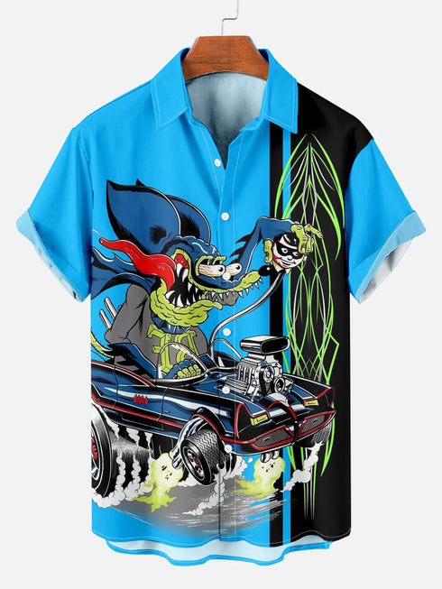 Men's Cartoon Funny Graphic Short Sleeve Hawaiian Shirt